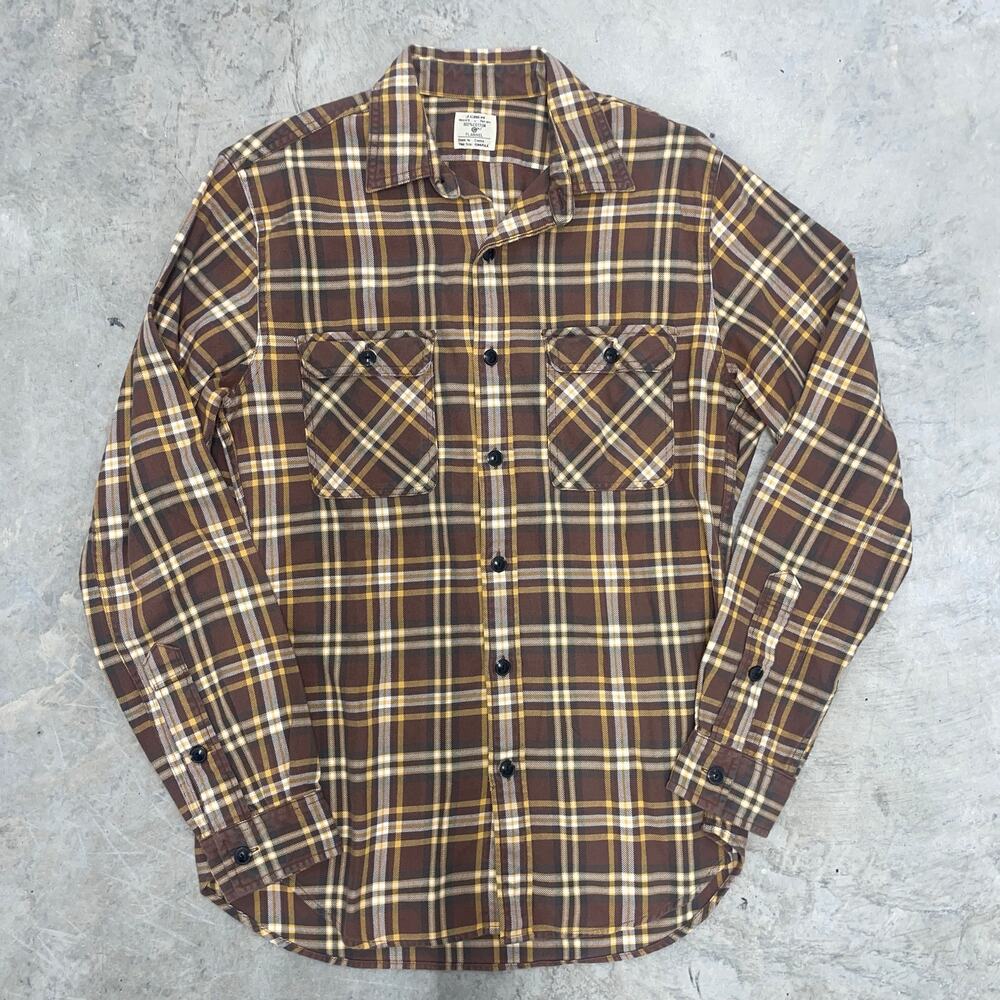 J.Crew Midweight flannel workshirt SZ S MSRP $118+ Brown Fall